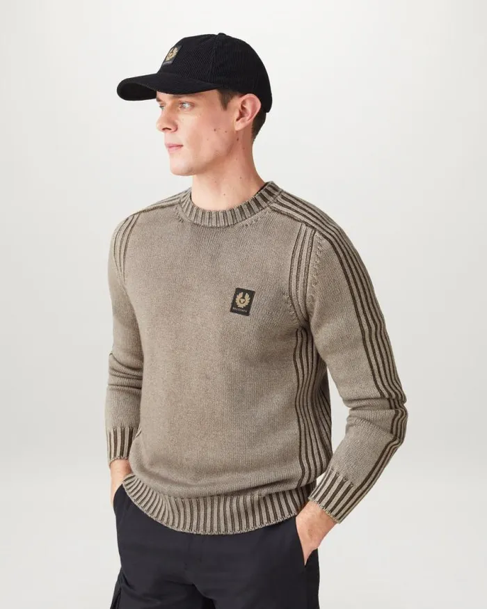Knitwear Men Belstaff Watch Crewneck Jumper Clay Brown Knitwear Men Belstaff Watch Crewneck Jumper Clay Brown