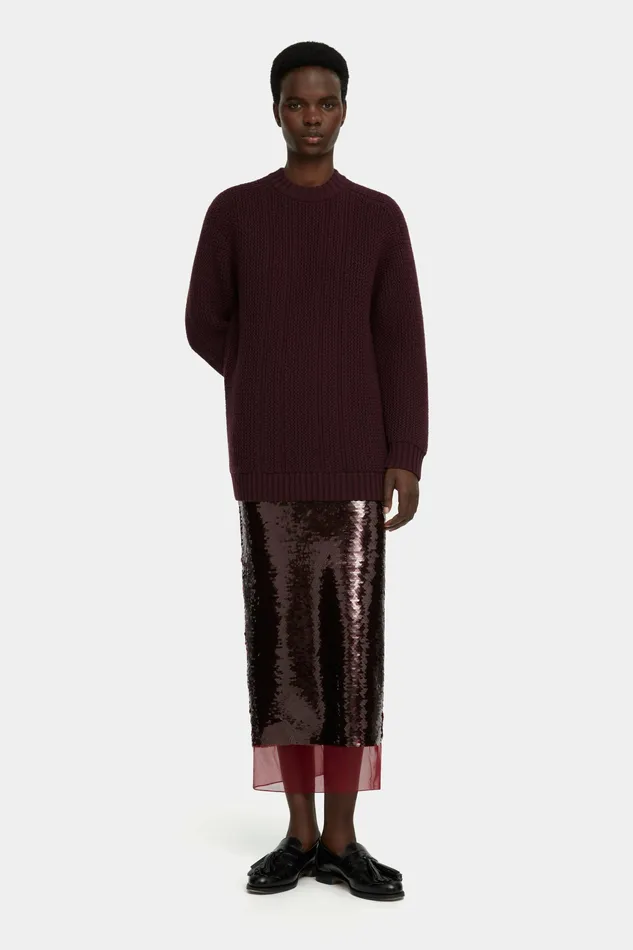 Knitwear Women Emilia Wickstead Combey Knitted Top in Burgundy