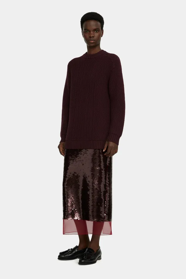 Knitwear Women Emilia Wickstead Combey Knitted Top in Burgundy