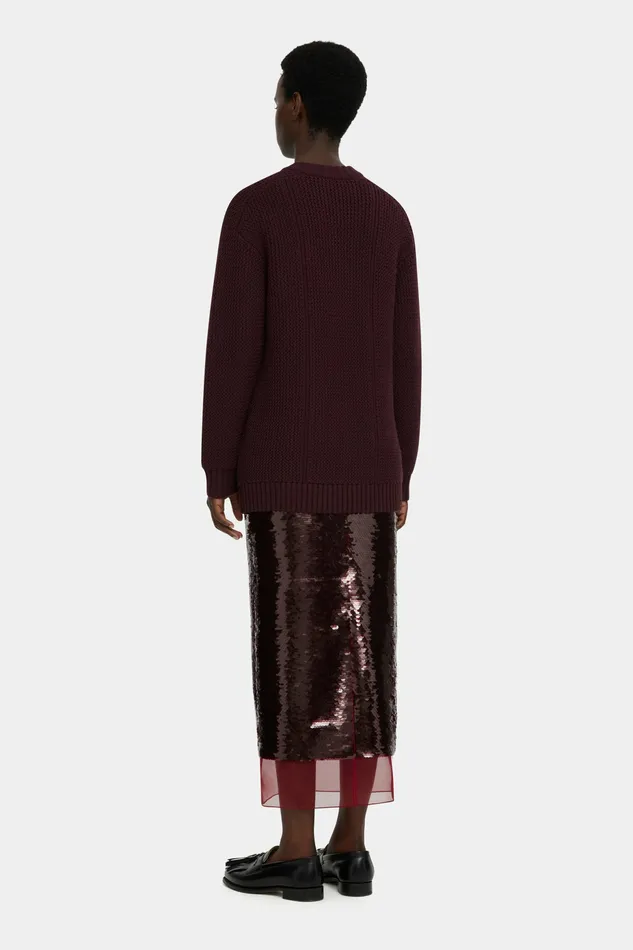 Knitwear Women Emilia Wickstead Combey Knitted Top in Burgundy