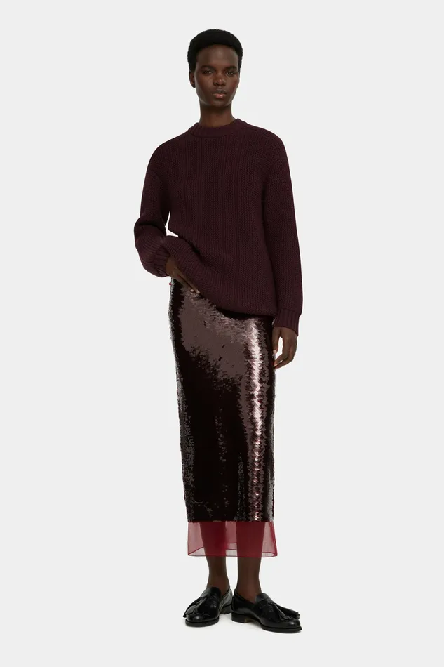 Knitwear Women Emilia Wickstead Combey Knitted Top in Burgundy