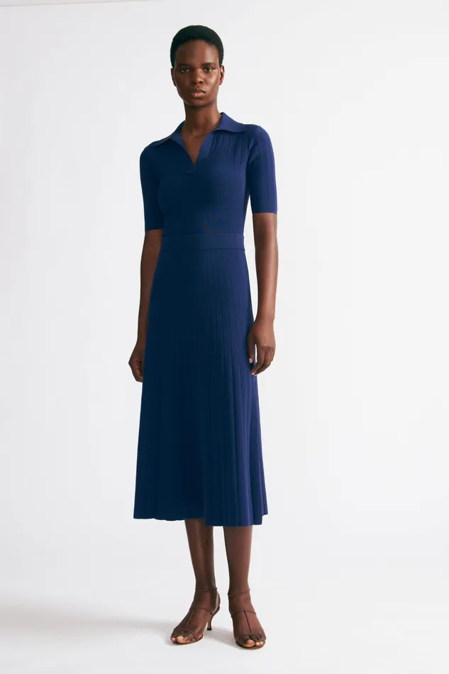 Knitwear Women Emilia Wickstead Delphi Navy Knit Skirt