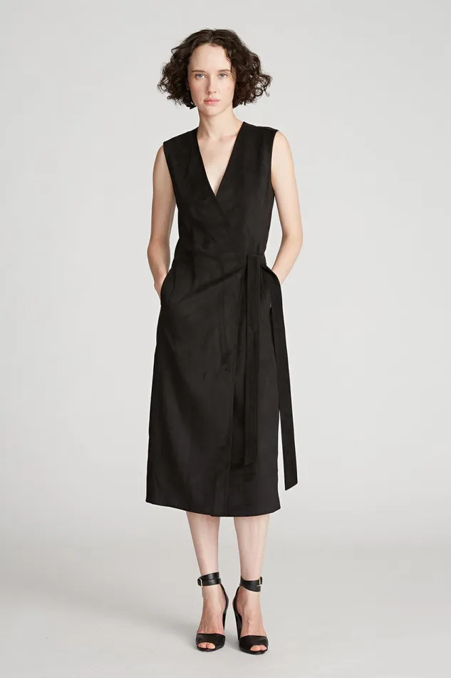 Knitwear Women Halston Paulina Dress In Ultrasuede Black