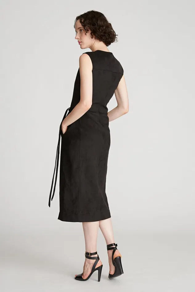 Knitwear Women Halston Paulina Dress In Ultrasuede Black