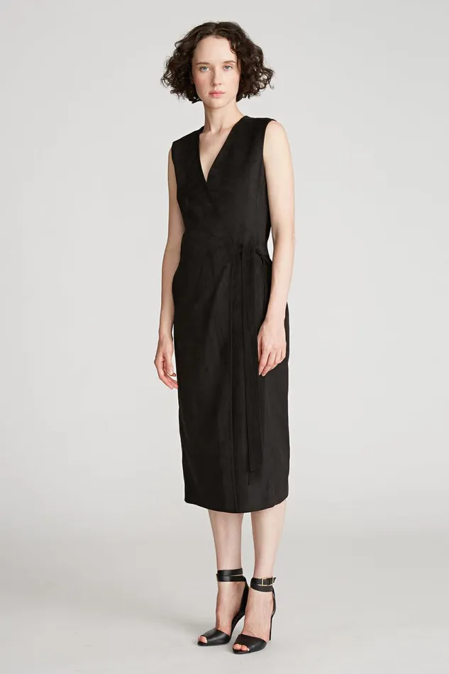 Knitwear Women Halston Paulina Dress In Ultrasuede Black
