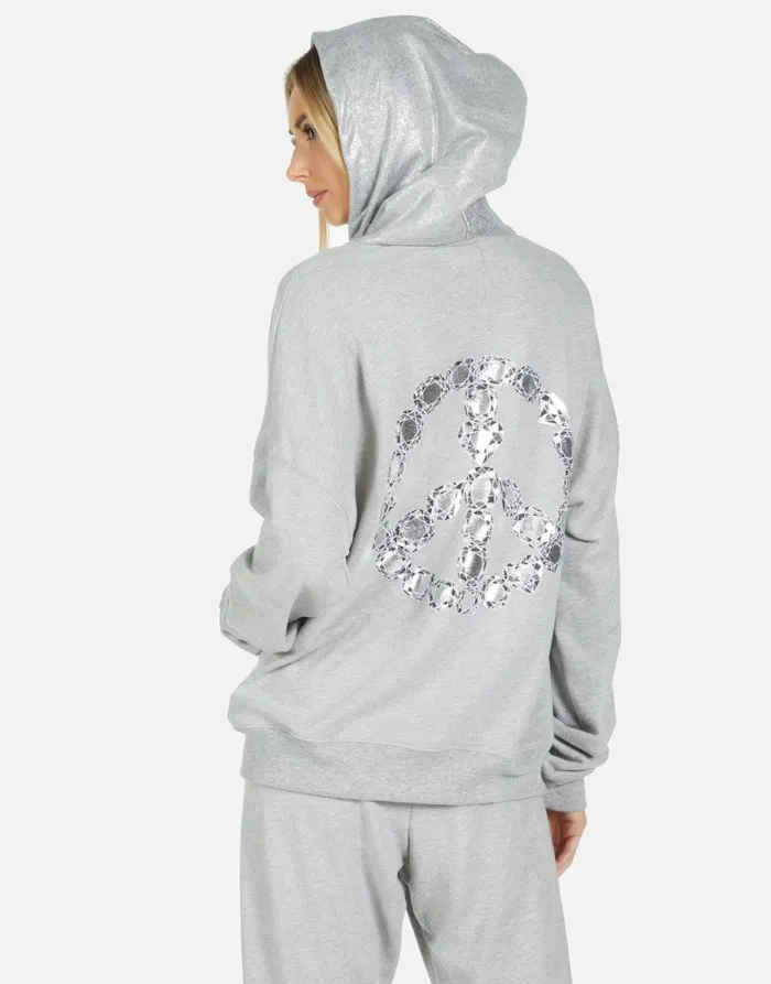 Koa Diamond Peace Heather Grey Women039s Lauren Moshi Hoodies