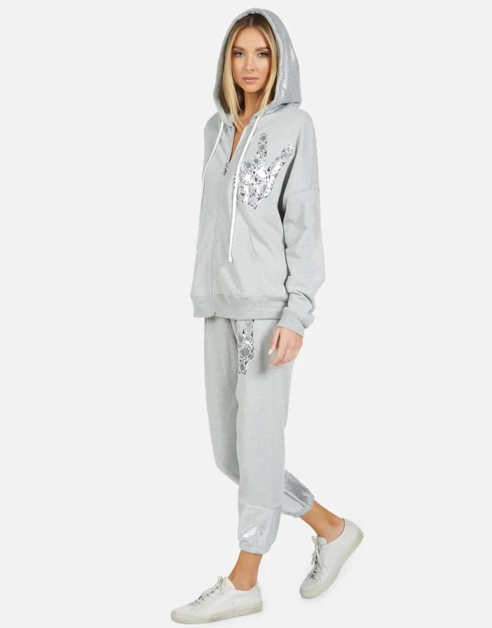 Koa Diamond Peace Heather Grey Women039s Lauren Moshi Hoodies