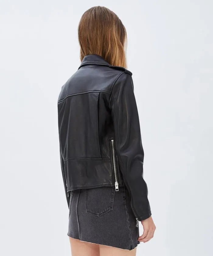 Ksubi Bad Company Biker Black Leather Womens Jackets