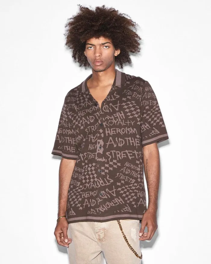 Ksubi Heroism Knit Resort Ss Shirt Java Mens Shirts