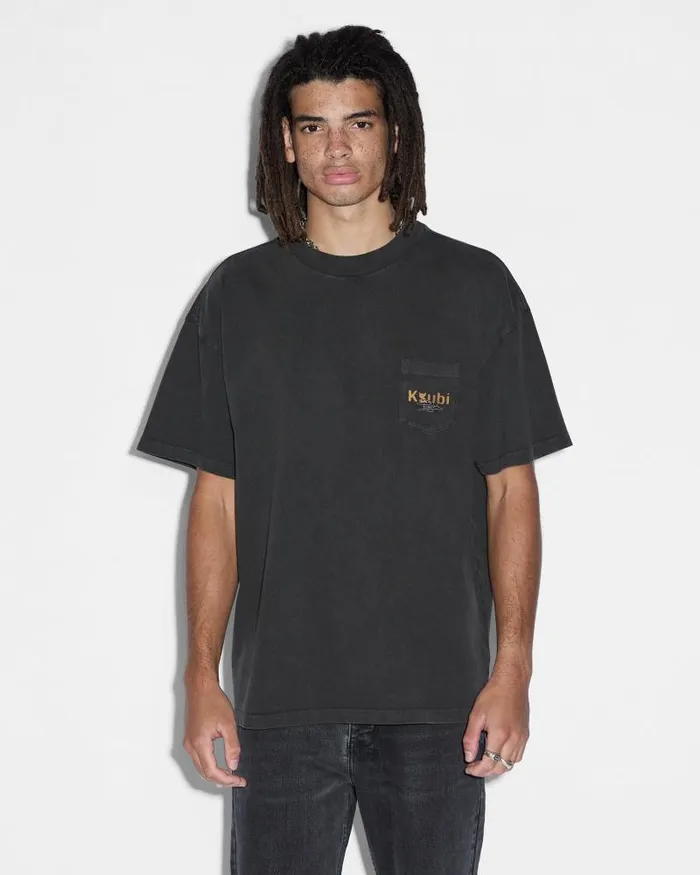 Ksubi Mills Pocket Ss Tee Faded Black WomensMens TShirts