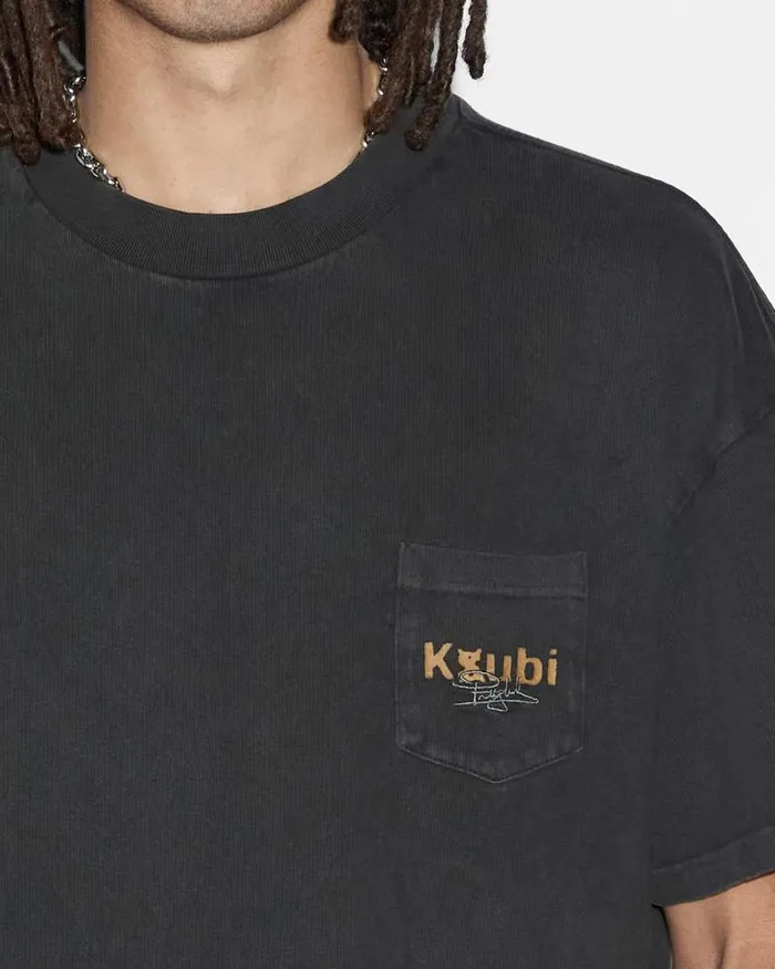 Ksubi Mills Pocket Ss Tee Faded Black WomensMens TShirts