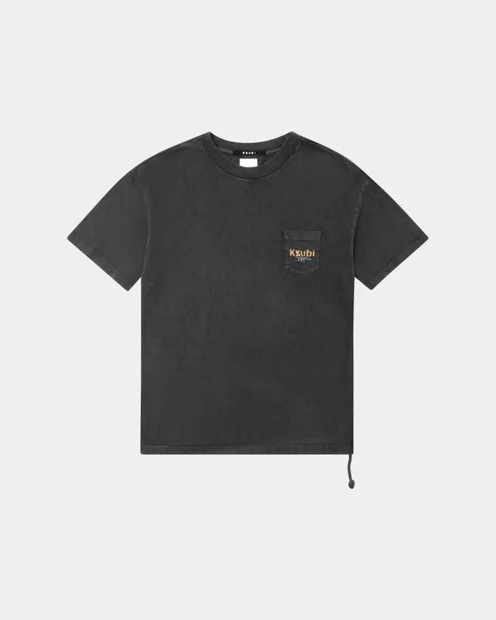 Ksubi Mills Pocket Ss Tee Faded Black WomensMens TShirts
