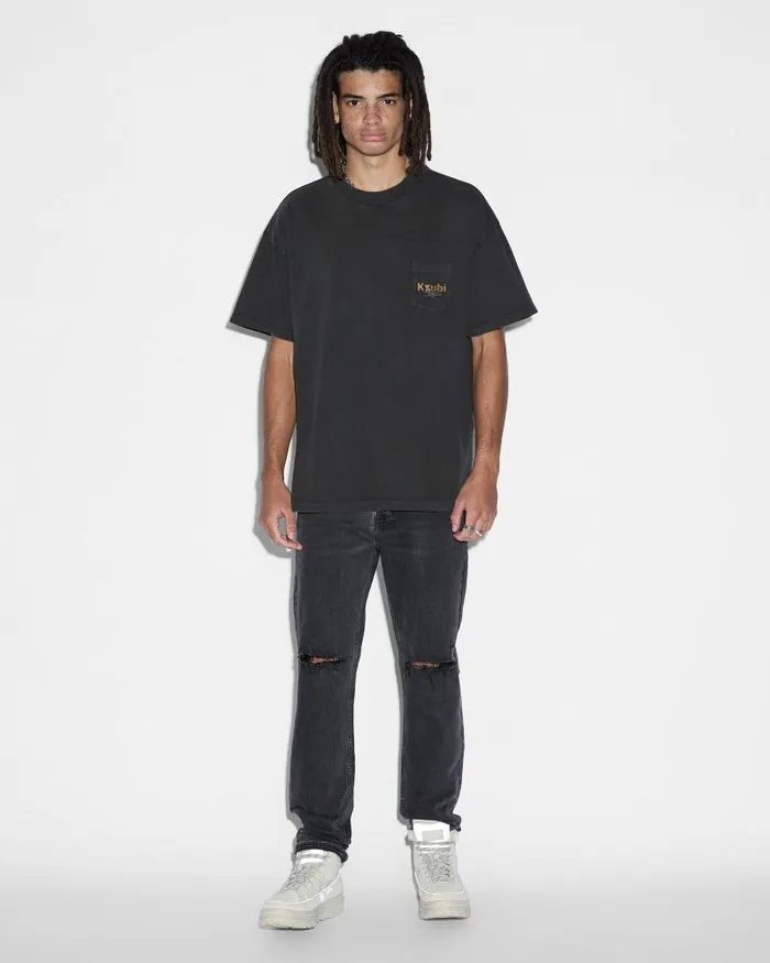 Ksubi Mills Pocket Ss Tee Faded Black WomensMens TShirts