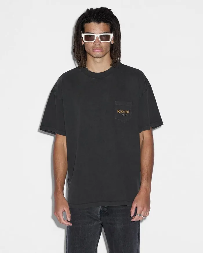 Ksubi Mills Pocket Ss Tee Faded Black WomensMens TShirts