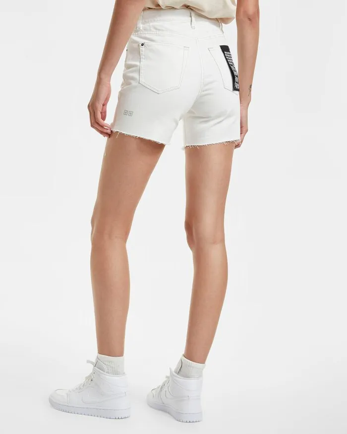 Ksubi Racer Short Blizzard Trashed Womens Denim Shorts