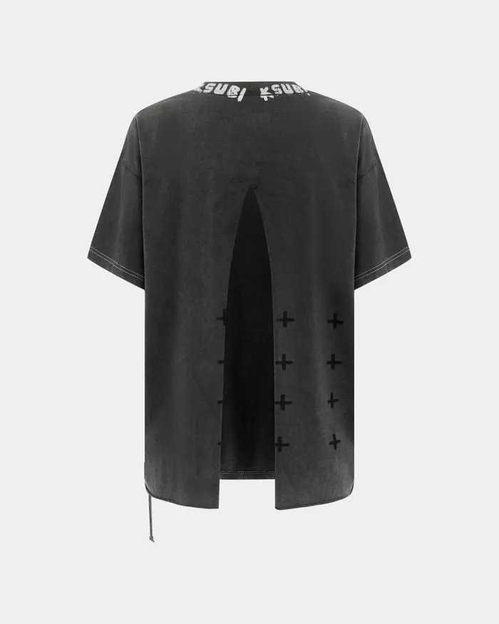 Ksubi Scrawl Oh G Ss Tee Sliced Iron Womens Tops