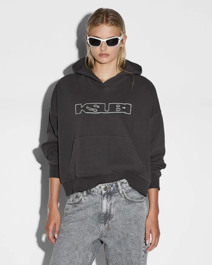 Ksubi Sott Slouch Hoodie Charcoal Womens Sweats
