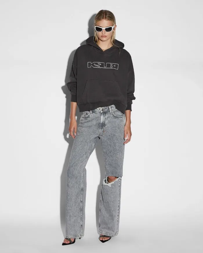 Ksubi Sott Slouch Hoodie Charcoal Womens Sweats