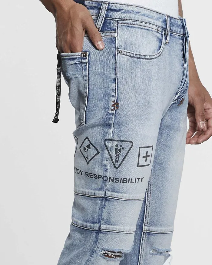 Ksubi Van Winkle Enjoy Trashed Mens Skinny