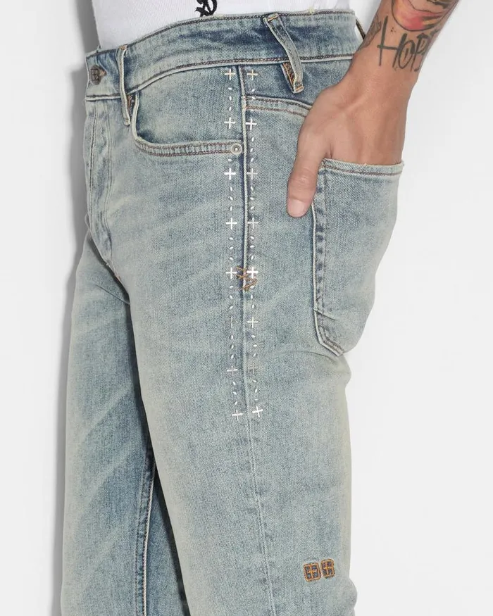 Ksubi Van Winkle Sky High Metalik Mens Skinny