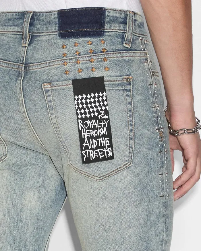 Ksubi Van Winkle Sky High Metalik Mens Skinny