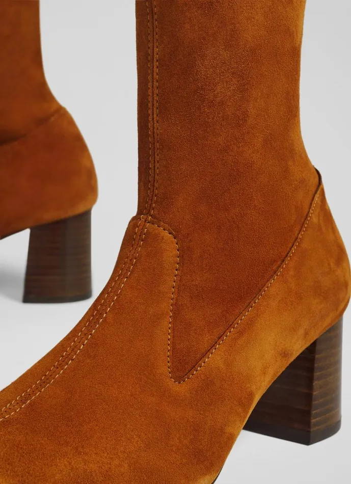LKBennett Boots Women Davina Nutmeg Stretch Suede KneeHigh Boots LKBennett Boots Women Davina Nutmeg Stretch Suede KneeHigh Boots