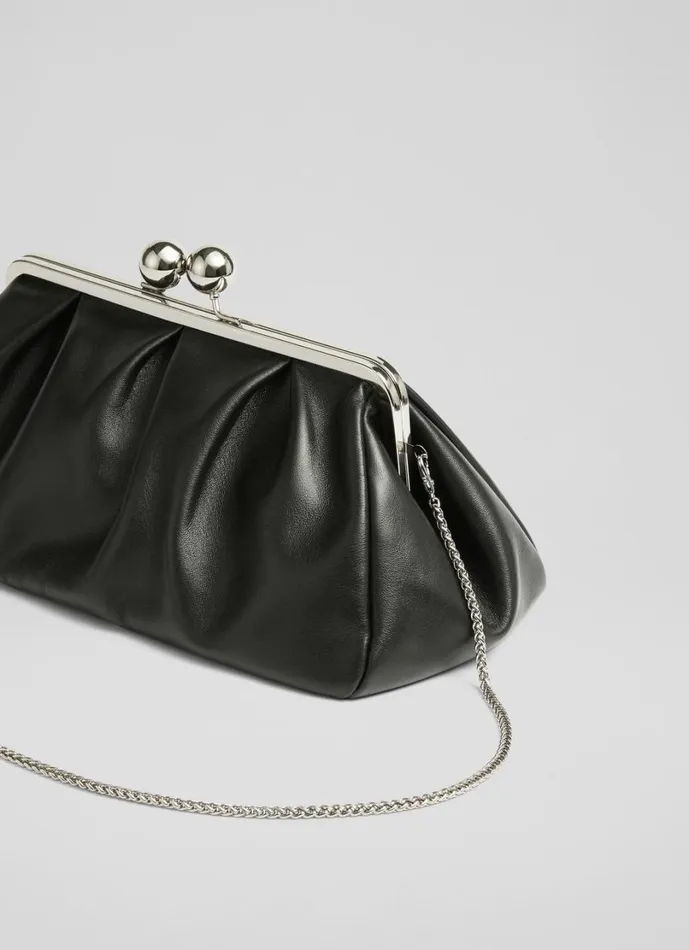 LKBennett Clutch Bags Women Lana Black Large Snaplock Clutch Bag LKBennett Clutch Bags Women Lana Black Large Snaplock Clutch Bag