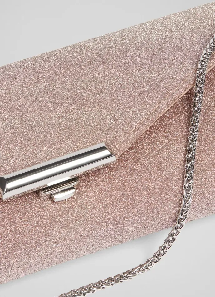 LKBennett Clutch Bags Women Lucille Rose Fine Glitter Clutch Bag LKBennett Clutch Bags Women Lucille Rose Fine Glitter Clutch Bag