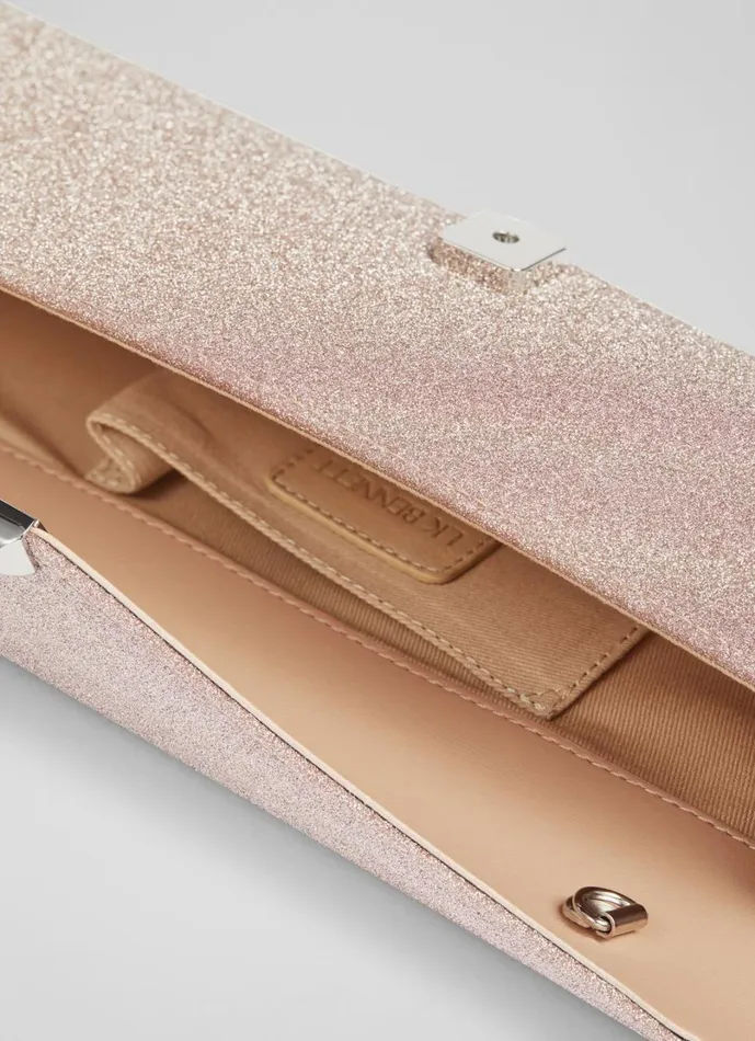 LKBennett Clutch Bags Women Lucille Rose Fine Glitter Clutch Bag LKBennett Clutch Bags Women Lucille Rose Fine Glitter Clutch Bag