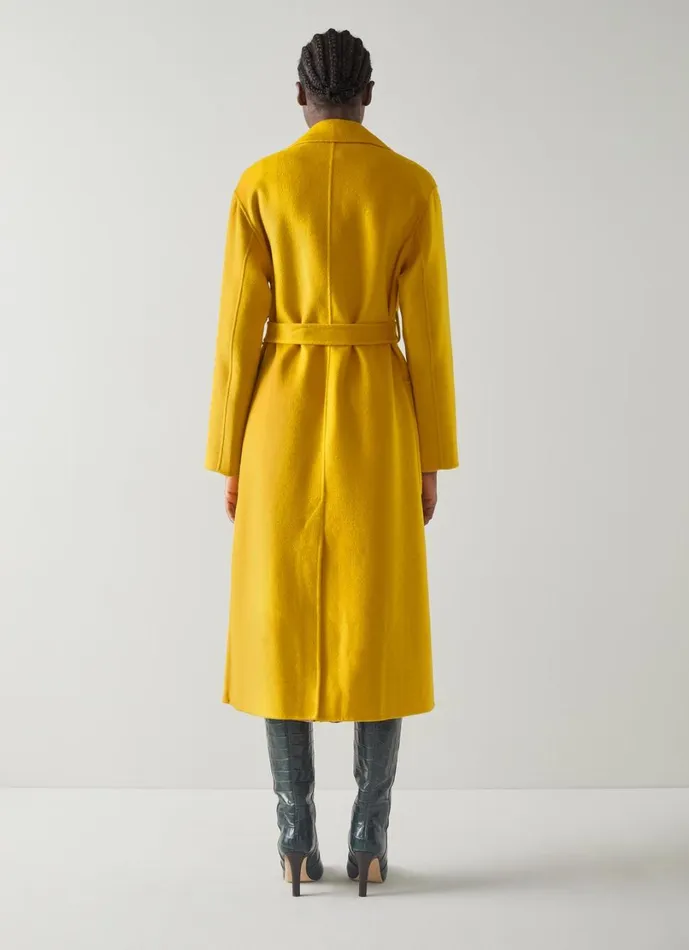 LKBennett Coats and Jackets Women Anderson Yellow DoubleFaced Wool Coat