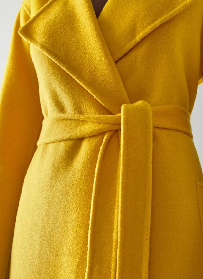 LKBennett Coats and Jackets Women Anderson Yellow DoubleFaced Wool Coat