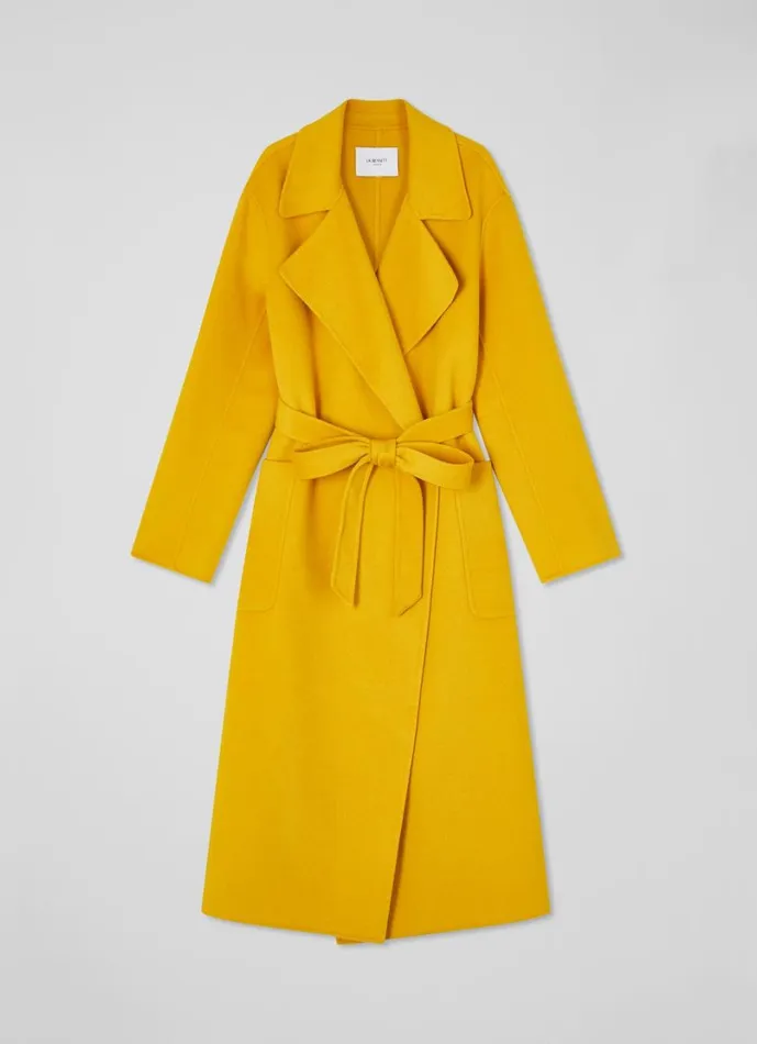 LKBennett Coats and Jackets Women Anderson Yellow DoubleFaced Wool Coat