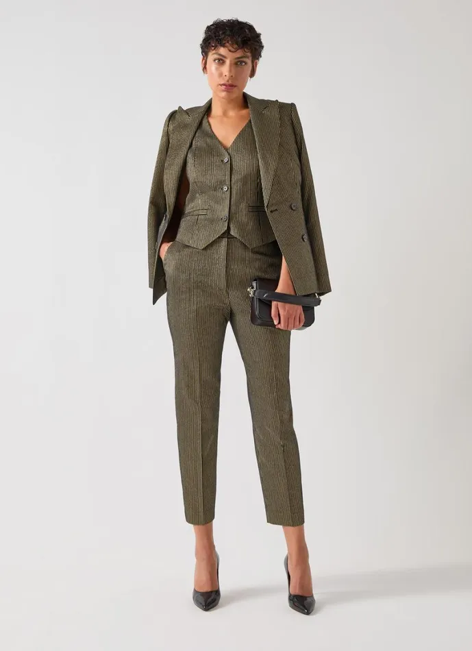 LKBennett Coats and Jackets Women Bella Black and Gold Stripe Gold Jacket LKBennett Coats and Jackets Women Bella Black and Gold Stripe Gold Jacket