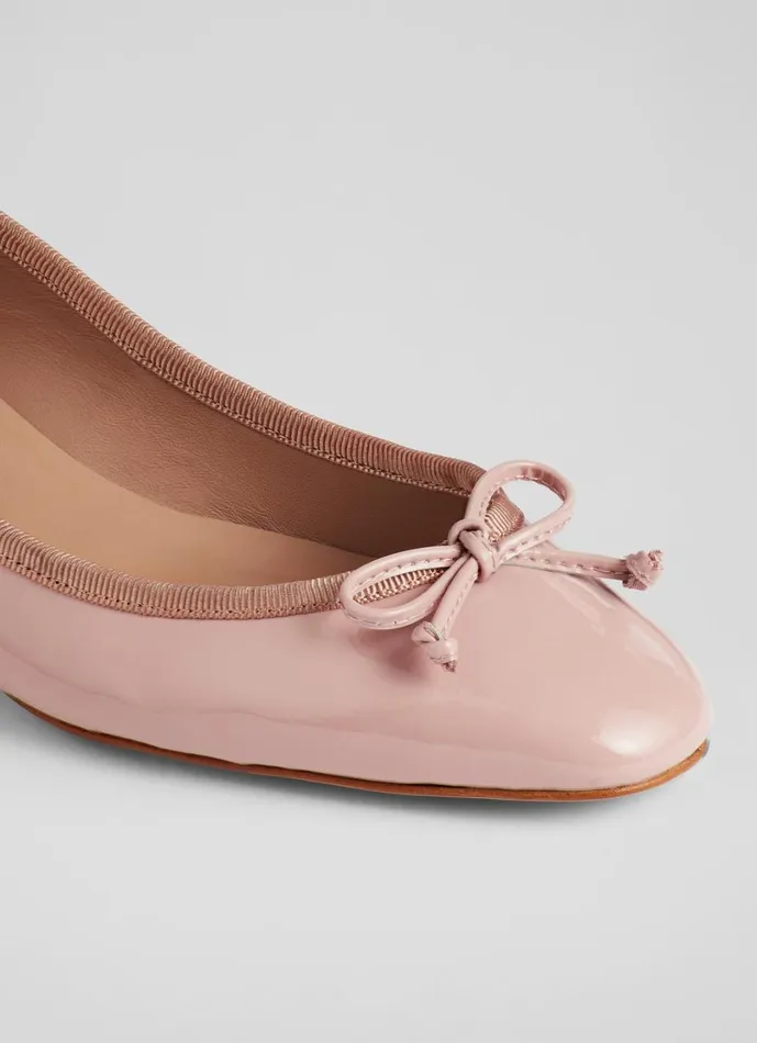 LKBennett Court Shoes Women Aurelie Pink Leather Grosgrain Ballerina Court Shoes LKBennett Court Shoes Women Aurelie Pink Leather Grosgrain Ballerina Court Shoes