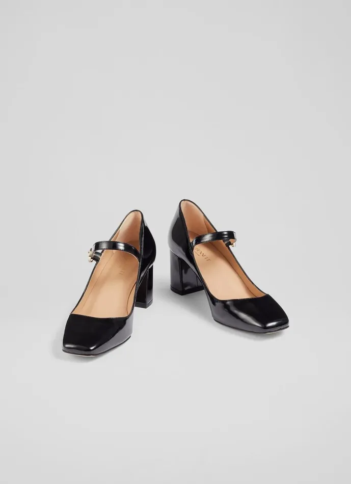 LKBennett Court Shoes Women Winter Black Patent Leather Mary Janes