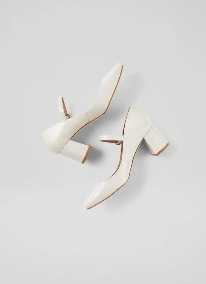 LKBennett Court Shoes Women Winter Cream Patent Leather Mary Janes