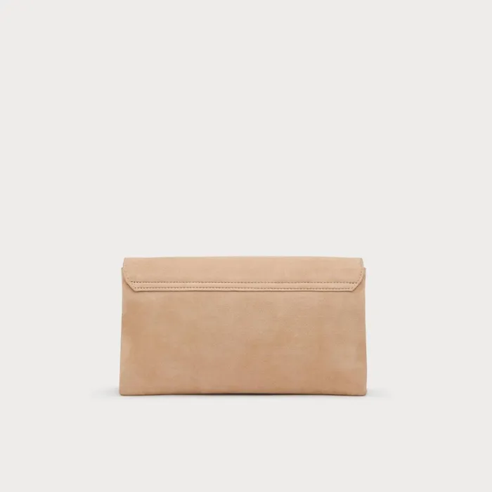 LKBennett CrossBody Bags Women Dora Beige Suede Envelope Clutch
