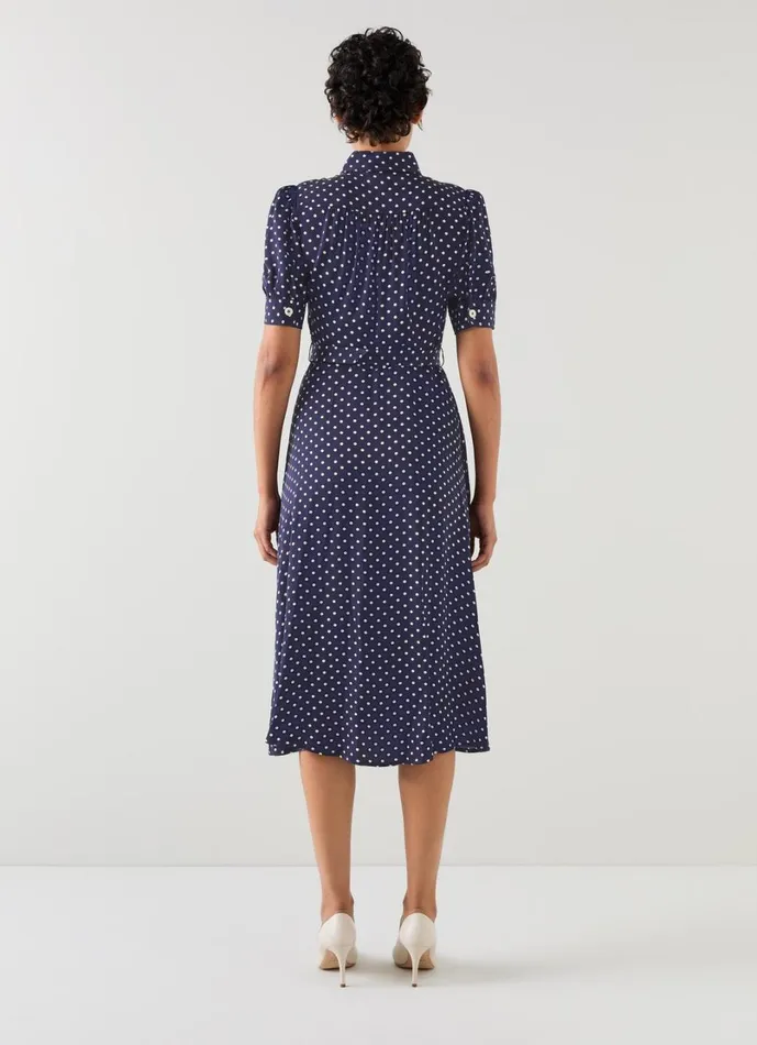 LKBennett Dresses Women Valerie Navy And Cream Shirt Dress LKBennett Dresses Women Valerie Navy And Cream Shirt Dress