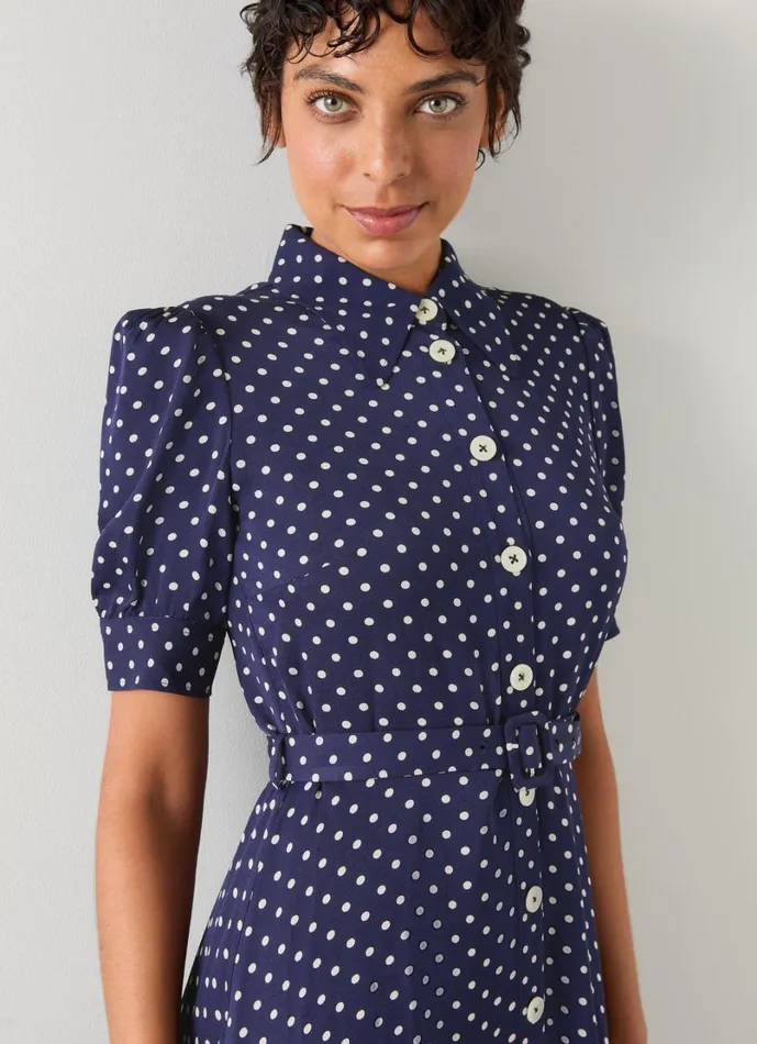 LKBennett Dresses Women Valerie Navy And Cream Shirt Dress LKBennett Dresses Women Valerie Navy And Cream Shirt Dress