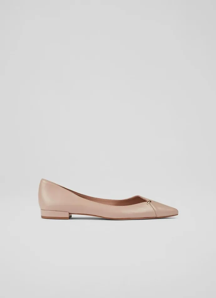 LKBennett Flats Women Cally Beige Leather Flats