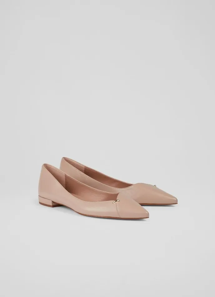 LKBennett Flats Women Cally Beige Leather Flats