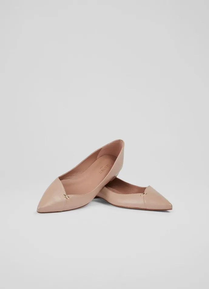 LKBennett Flats Women Cally Beige Leather Flats