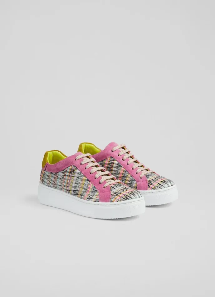 LKBennett Flats Women LKB Lift Multi Tweed Flatform Trainers LKBennett Flats Women LKB Lift Multi Tweed Flatform Trainers