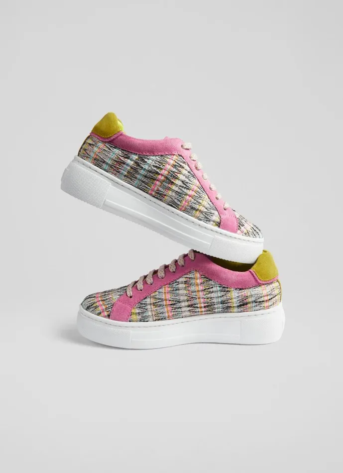 LKBennett Flats Women LKB Lift Multi Tweed Flatform Trainers LKBennett Flats Women LKB Lift Multi Tweed Flatform Trainers