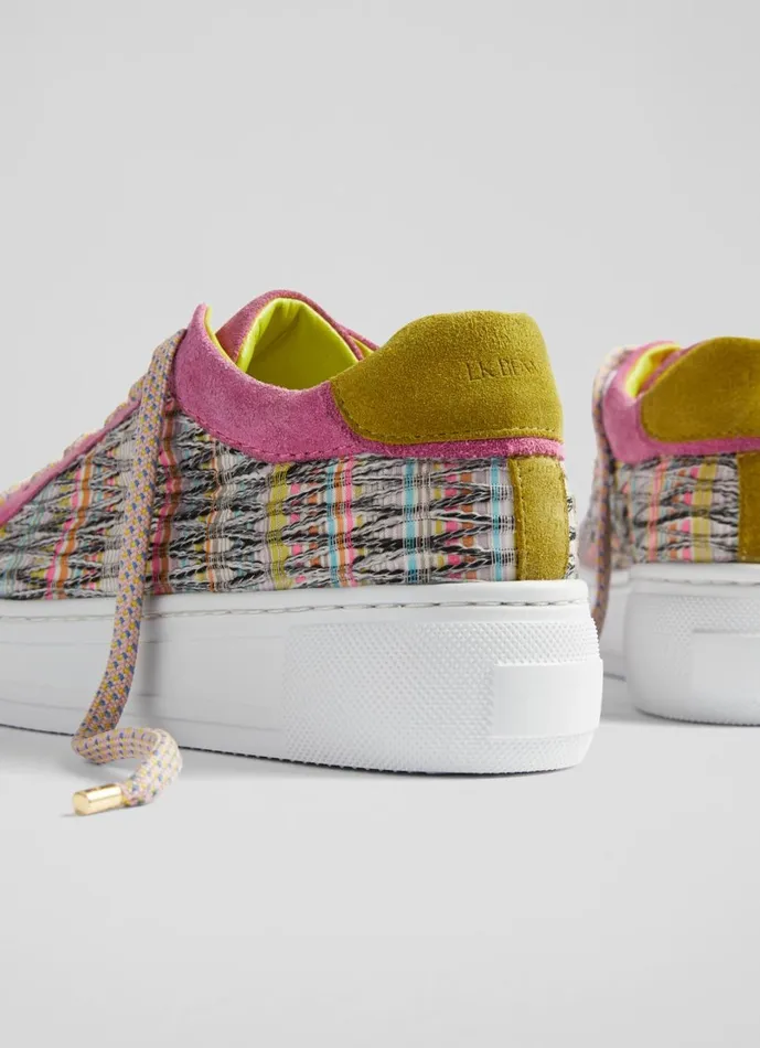 LKBennett Flats Women LKB Lift Multi Tweed Flatform Trainers LKBennett Flats Women LKB Lift Multi Tweed Flatform Trainers