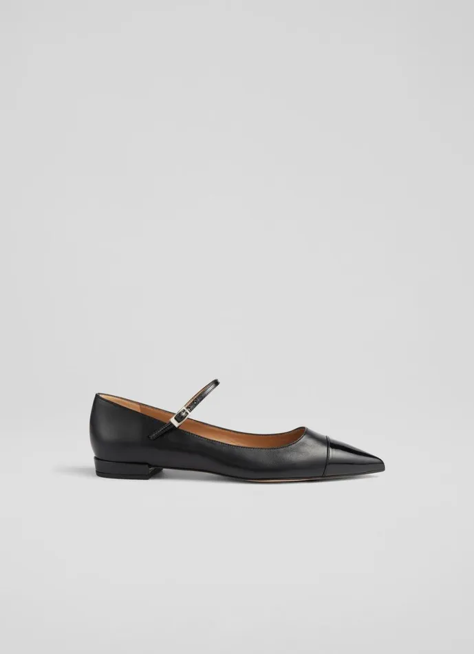 LKBennett Flats Women Monty Black Leather Mary Jane Pumps