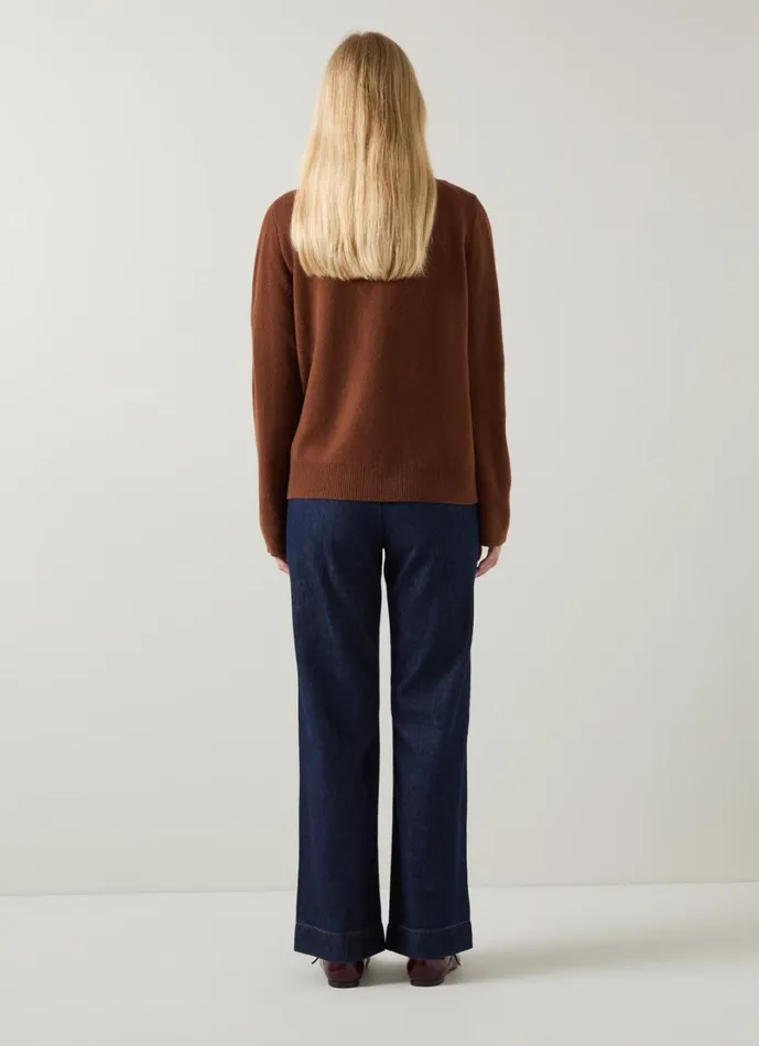 LKBennett Knitwear Women Carine Chocolate Wool Cardigan
