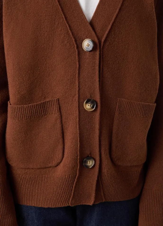 LKBennett Knitwear Women Carine Chocolate Wool Cardigan