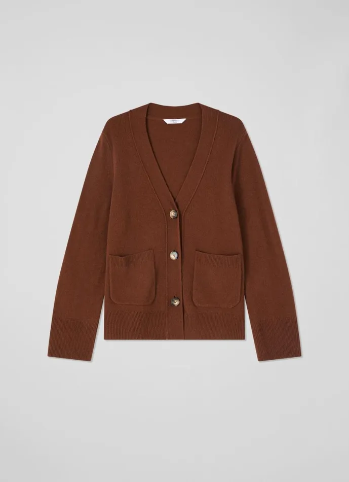 LKBennett Knitwear Women Carine Chocolate Wool Cardigan