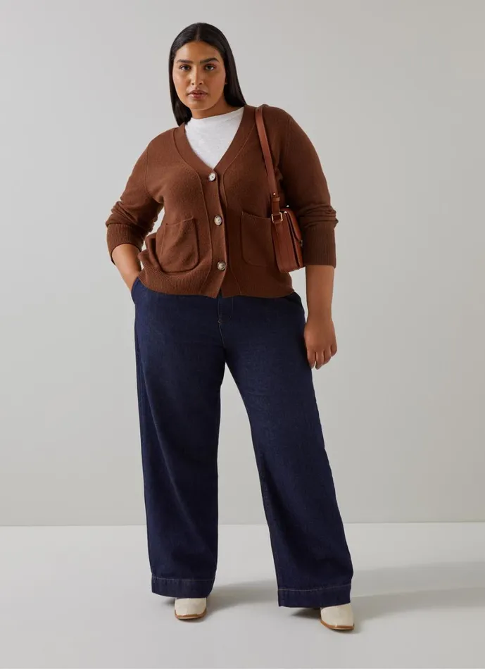 LKBennett Knitwear Women Carine Chocolate Wool Cardigan